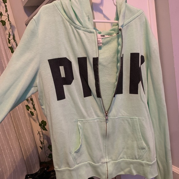 Women’s PINK Mint Zip zip Sweatshirt - Picture 2 of 2